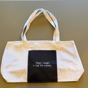 Vegan leather and canvas Tote Bag